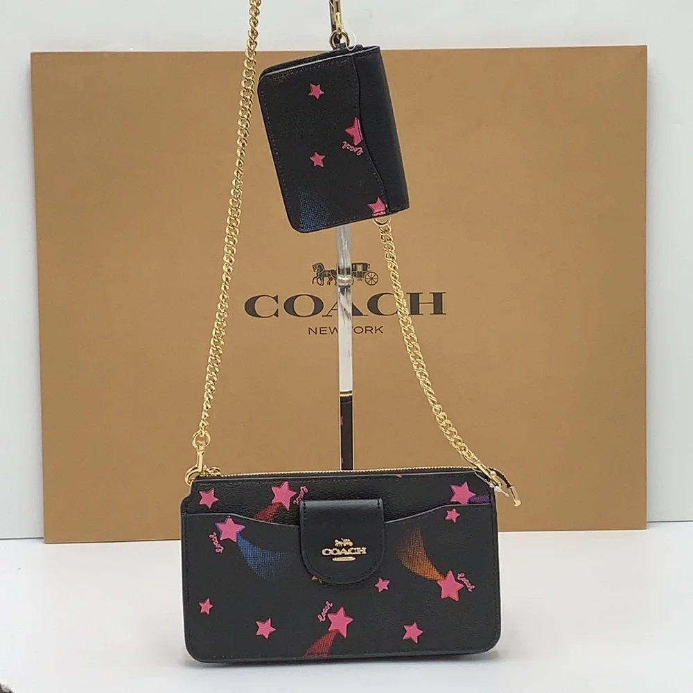 Poppy Crossbody With Card Case With Disco Star Print - Picture 4 of 16